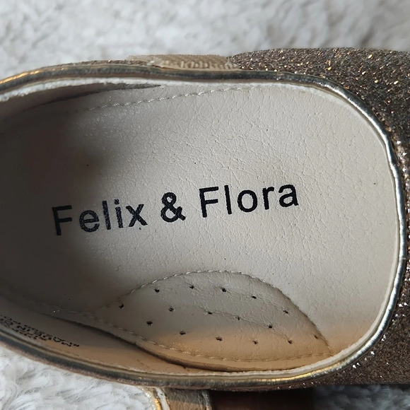 Felix & Flora Sparkle Gold Shoes - Picture 8 of 11